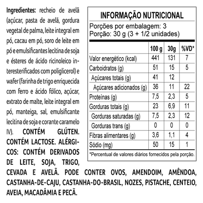 Wafer LaNut Recheio Avelã 80g