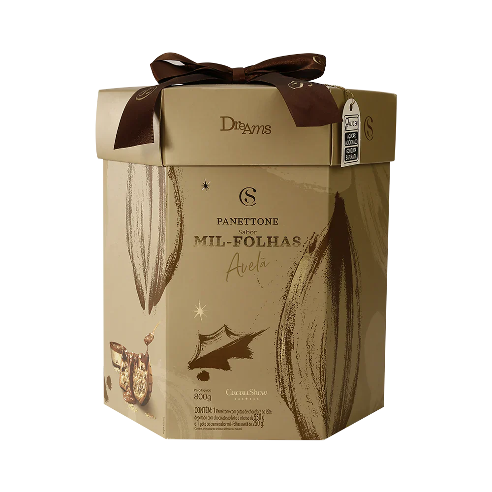 Panetone Fondue Mil-Folhas Avelã 800g