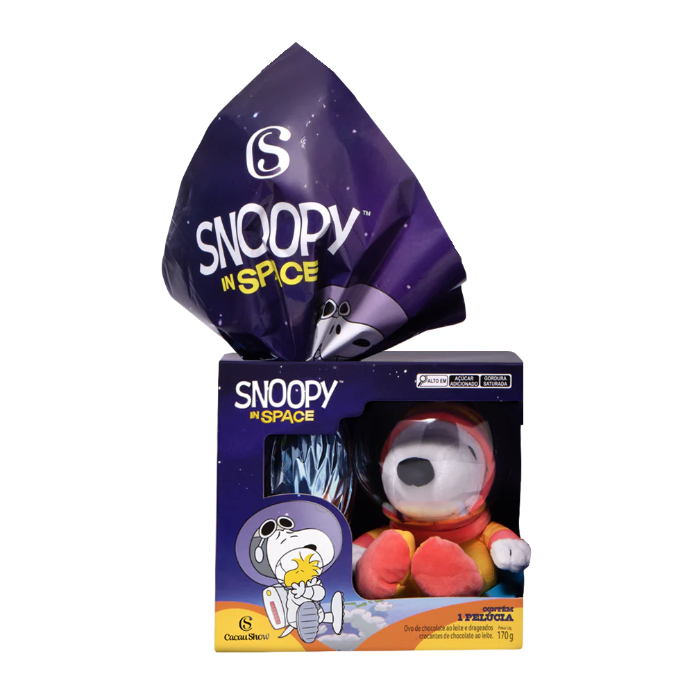 Ovo de Páscoa ao Leite Pelúcia Snoopy Astronauta 170g